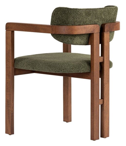 Sedia da pranzo verde scuro con braccioli Toscana – Kalune Design