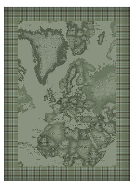 Strofinaccio 50X70 Geo Tartan Green ASSORTITO Cotone Caleffi