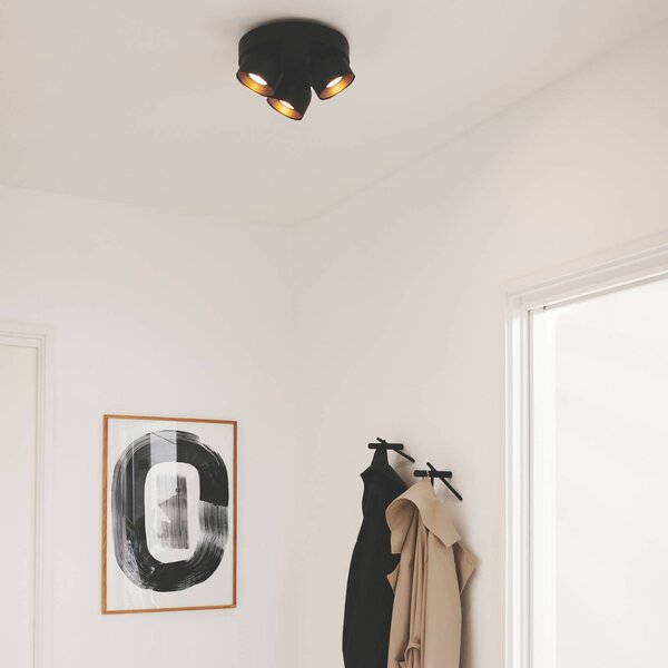 Nordlux Plafoniera soffitto Pitcher, dimmerabile, Nero, Soggiorno / Sala da pranzo, Metallo, Moderno, Plafoniera