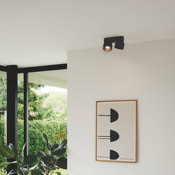 Nordlux Plafoniera soffitto Pitcher, dimmerabile, Nero, Soggiorno / Sala da pranzo, Metallo, Moderno, Plafoniera