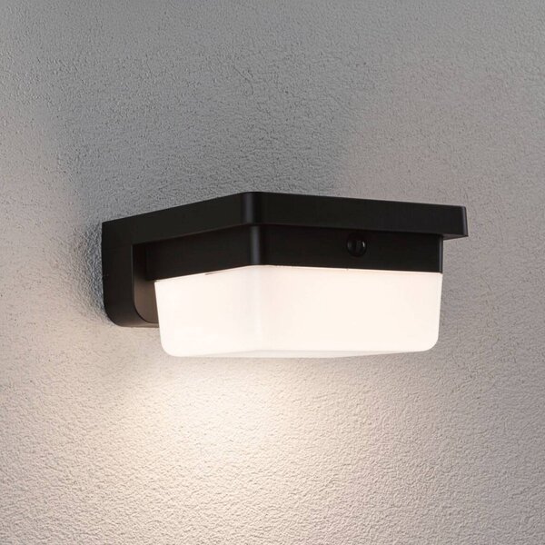 Paulmann Applique a LED Isleen, 230 V + Solar, nera, 16 cm Isleen, Nero, Plastica, Moderno, Applique da esterni