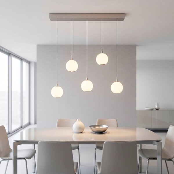 Paul Neuhaus Lampada a sospensione Sandora, dimmerabile, Crema / Ambra, Soggiorno / Sala da pranzo, Metallo, Moderno, Lampada a sospensione