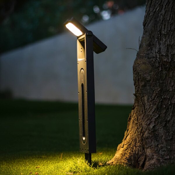 Lumisky Lampioncino LED solare Brity, nero, con picchetto da infilare nel terreno, Brity, Nero, Plastica, Moderno, Lampada da esterni