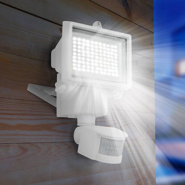 Lumisky Faretto da esterno a LED e solare Cooper, bianco, larghezza 22 cm, sensore Cooper, Bianco / Opale, Plastica
