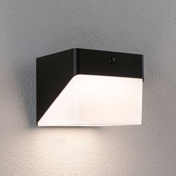 Paulmann Applique a LED Lioren, 230 V + Solar, nera, 17 cm Lioren, Nero, Plastica, Moderno, Applique da esterni