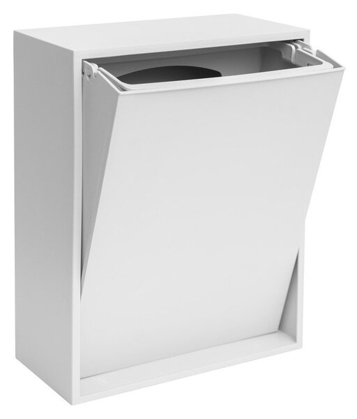 Cestino per la spazzatura bianco lucido in plastica riciclata per raccolta differenziata/da parete Recycling Box – ReCollector