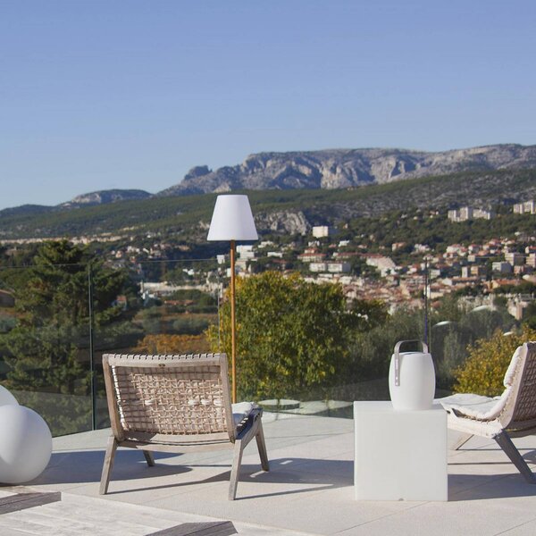 Lumisky Lampada da terrazza a LED e energia solare Standy bianca/marrone, altezza 150 Standy, dimmerabile, Marrone / Ruggine, Metallo, Moderno