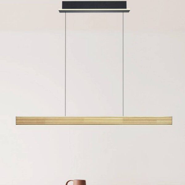 Buschwerk Lampada a sospensione, dimmerabile, Legno chiaro, Soggiorno / Sala da pranzo, Metallo, Moderno, Lampada a sospensione