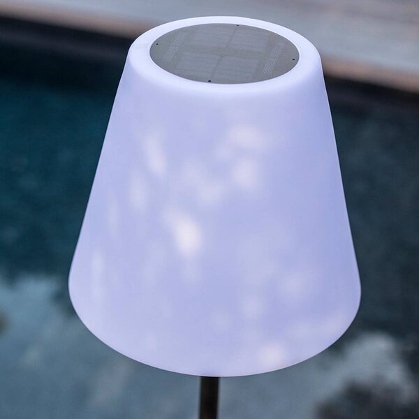Lumisky Lampada da terrazza a LED e energia solare Standy, bianca/grigia, altezza 150 dimmerabile, Alluminio / Grigio / Zincato, Metallo, Moderno