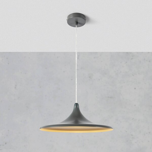 Markslöjd Lampada LED a sospensione BEAM di Markslöjd, grigia, in alluminio, Ø 37 cm Beam, dimmerabile, Crema / Ambra, Soggiorno / Sala da pranzo, Alluminio, Moderno