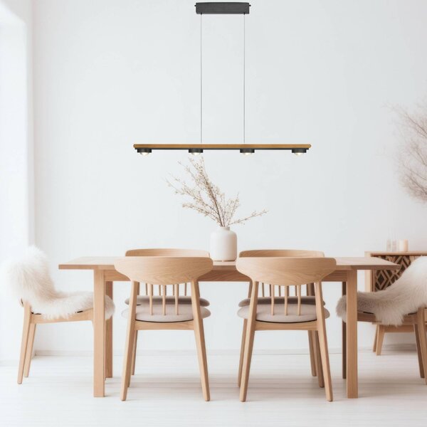 Buschwerk Lampada a sospensione Beam, dimmerabile, Legno chiaro, Soggiorno / Sala da pranzo, Metallo, Moderno, Lampada a sospensione