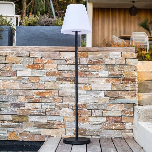 Lumisky Lampada da terrazza a LED e energia solare Standy, bianca/grigia, altezza 150 dimmerabile, Alluminio / Grigio / Zincato, Metallo, Moderno