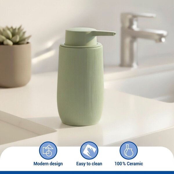 Dispenser per sapone verde in plastica 400 ml Fablo – Wenko