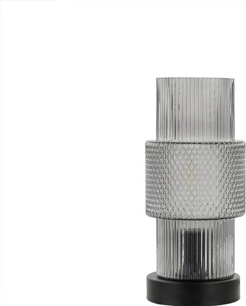HOME DELUXE Piccola lampada da tavolo in vetro YUKI - Grigio fumo | Lampada da tavolo Lampada da scrivania Lampada da comodino