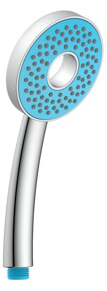 Rubinetto da bagno RIO a forma di anello, soffione doccia, erogatore doccia, miscelatore doccia, finitura cromata/turchese