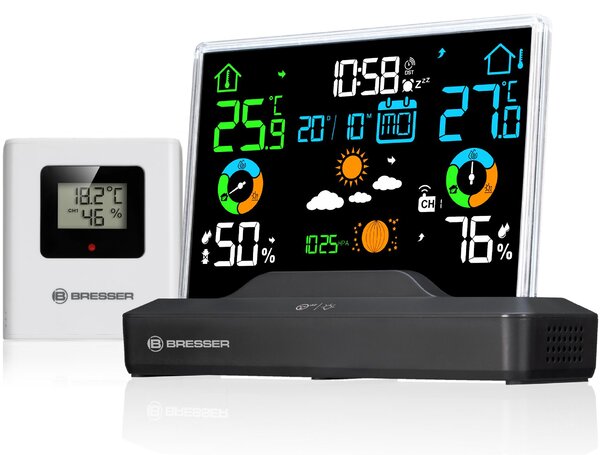 Stazione meteorologica wireless con sensore esterno e display a colori senza cornice