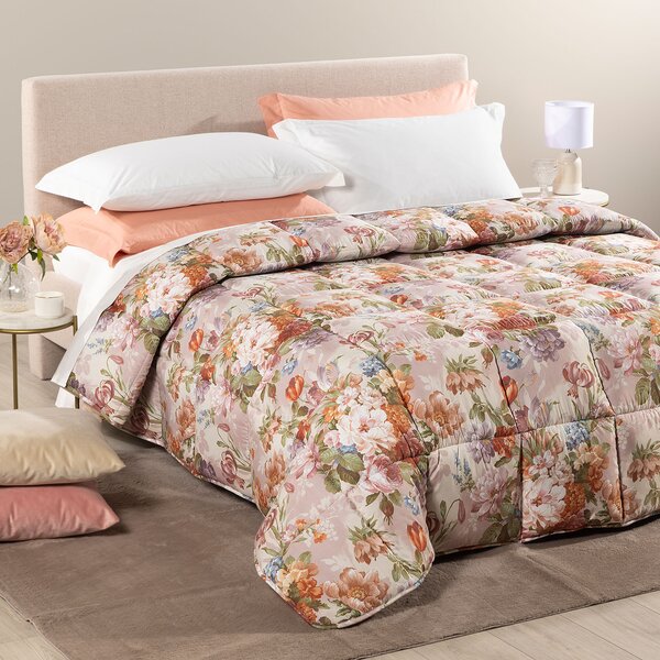 Trapunta MATRIMONIALE Bouquet Di Rose UNICA Microfibra Caleffi