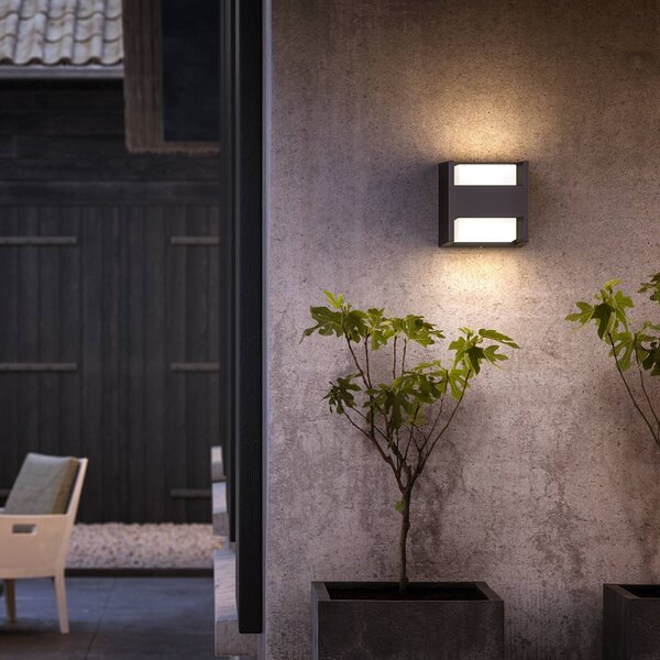 Philips Applique da esterni a LED Arbour, Alluminio / Grigio / Zincato, Alluminio, Moderno, Applique LED da esterni