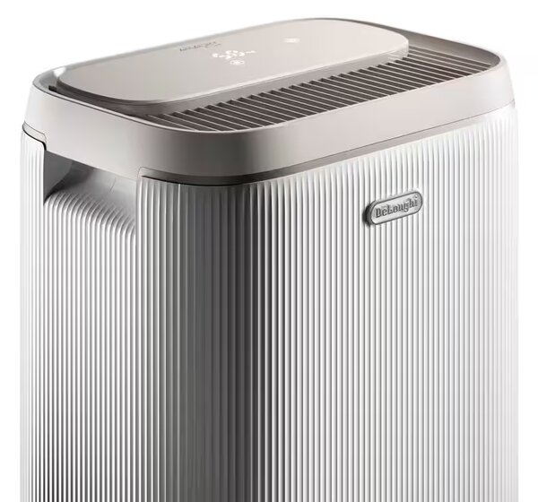 De Longhi Deumidificatore Portatile per la casa muffa 20 Litri In 24 Ore Tanica 5 Litri Wi-Fi Gas R290 con Timer Integrato colore Bianco - DTI220 T