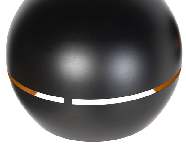 Lampada a sospensione smart nera con interno oro 3 luci con Wifi ST64 - Buell