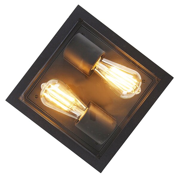 Lampada da soffitto intelligente nera IP44 2 luci incl. Wifi ST64 - Charlois