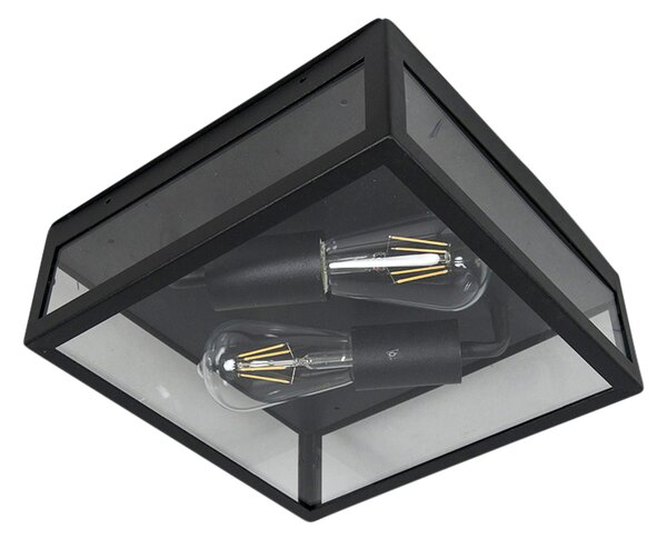 Plafoniera da esterno industriale smart nera incl. 2 WiFi ST64 - Rotterdam