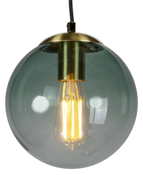 Lampada a sospensione smart in ottone con 3 WiFi ST64 con vetro blu - Pallon