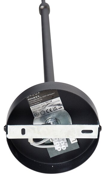 Lampada a sospensione intelligente nera 4 luci incl. Wifi ST64 - Laser