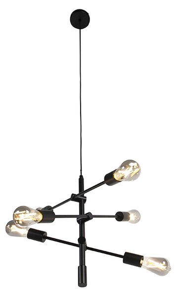 Lampada a sospensione industriale smart nera con 6 WiFi ST64 - Sydney