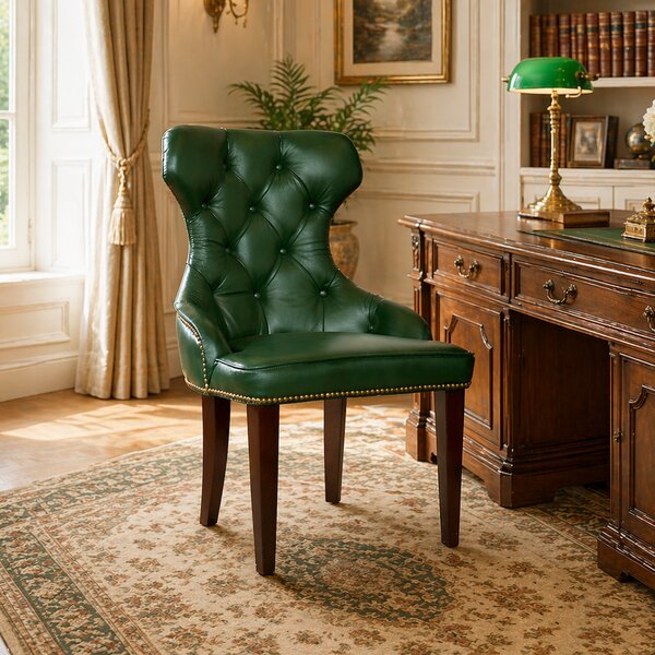 Sedia Cosmo in Pelle Primo Fiore Premium - Gambe in Legno - Design Iconico