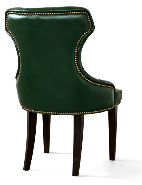 Sedia Cosmo in Pelle Primo Fiore Premium - Gambe in Legno - Design Iconico