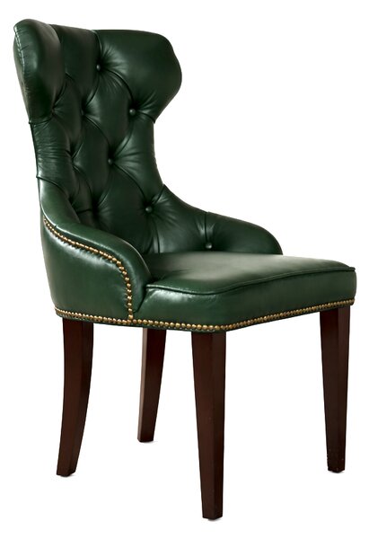 Sedia Cosmo in Pelle Primo Fiore Premium - Gambe in Legno - Design Iconico