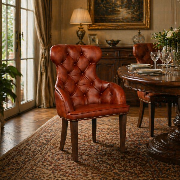 Sedia Cosmo Plus Pelle Primo Fiore Premium - Gambe in Legno - Design Iconico