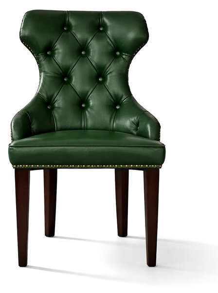 Sedia Cosmo in Pelle Primo Fiore Premium - Gambe in Legno - Design Iconico