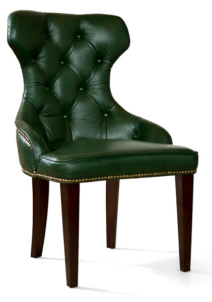 Sedia Cosmo in Pelle Primo Fiore Premium - Gambe in Legno - Design Iconico