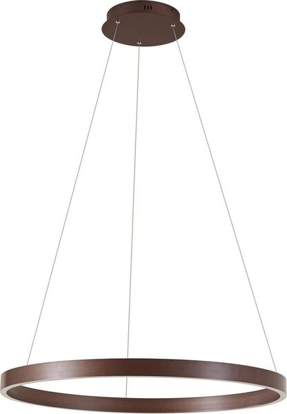 Lucande LED a sospensione Yonam, Ø 80 cm, a 1 luce, marrone, CCT