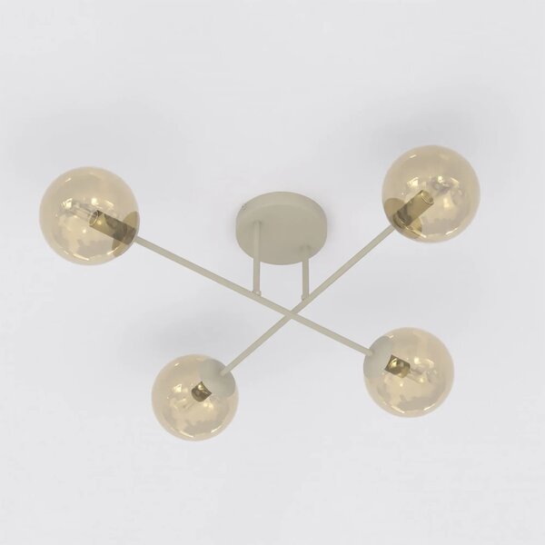 Lampadario da Soffitto ROMA 4 Mokka in Acciaio 4xE14