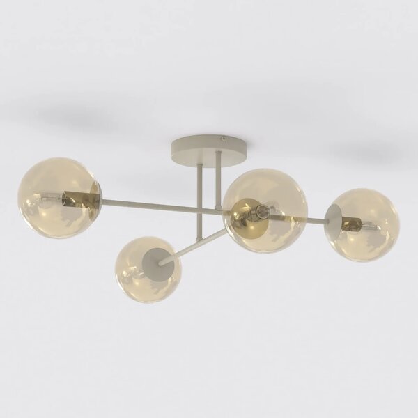 Lampadario da Soffitto ROMA 4 Mokka in Acciaio 4xE14