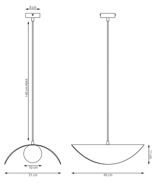 Lampada a sospensione RITUAL 1 G9 L in Acciaio