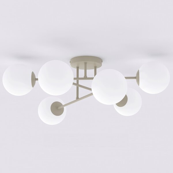Plafoniera da soffitto Roma 6 Mokka 6xE14 in Acciaio