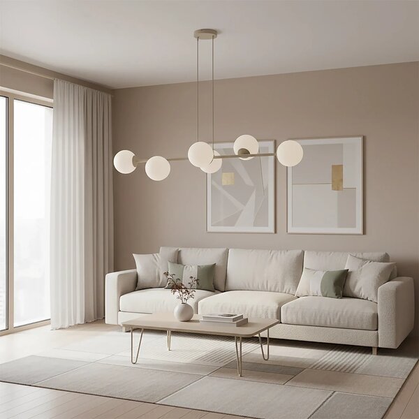Lampadario a Sospensione MAGNUS 6 Mokka 6xE14 in Acciaio