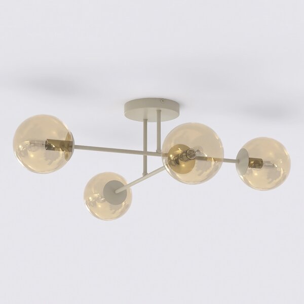 Lampadario da Soffitto ROMA 4 Mokka in Acciaio 4xE14