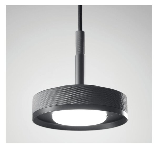ENIGMA SOSPENSIONE SINGOLA IN ALLUMINIO ANTRACITE CON LAMPADINA ATTACCO GX53 DESIGN MODERNO