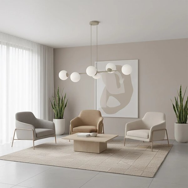 Lampadario a Sospensione MAGNUS 6 Mokka 6xE14 in Acciaio