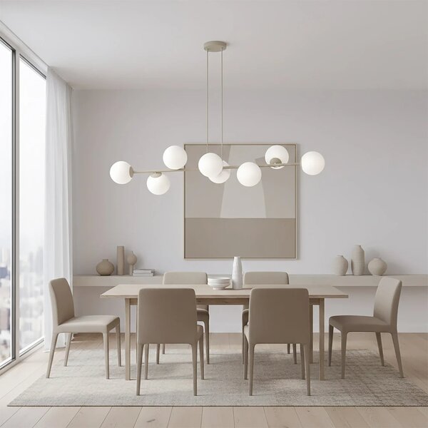Lampadario a Sospensione MAGNUS 8 Mokka 8xE14 in Acciaio