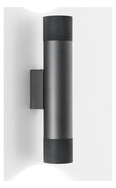 ENIGMA APPLIQUE CILINDRICA H30 CM LUCE SOPRA SOTTO ALLUMINIO ANTRACITE LAMPADINE 2XGU10 MODERNA