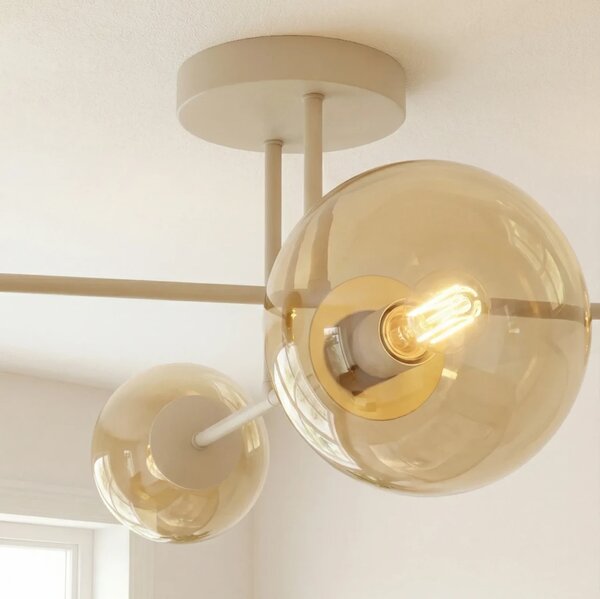 Lampadario da Soffitto ROMA 4 Mokka in Acciaio 4xE14