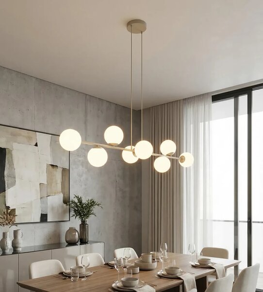 Lampadario a Sospensione MAGNUS 8 Mokka 8xE14 in Acciaio