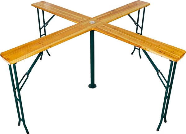 Tavolo tenda da birra XXL pieghevole | con portaombrelli | HxLxP 102x240x30cm | legno laccato | per 20 persone | tavolo da bar Quattro set tenda da birra tavolo da bar