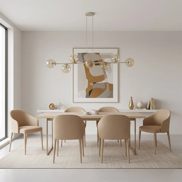 Lampadario a Sospensione MAGNUS 8 Mokka 8xE14 in Acciaio